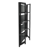 OSP Home Furnishings BKS275-BK Brookings 5 Shelf Bookcase in Black Finish with Folding Assembly